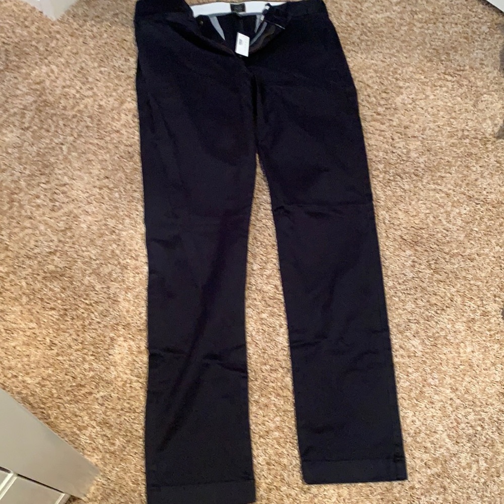 NWT- JCrew- Slim- Stretch- Navy cotton pants